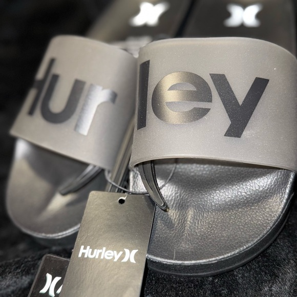Hurley Black and Gray Slide Sandals - Picture 3 of 10